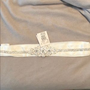 Ivory embroidered sash